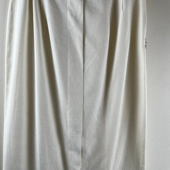 Vintage Talbots Linen Pleated White Skirt 8 - Picture 3 of 5